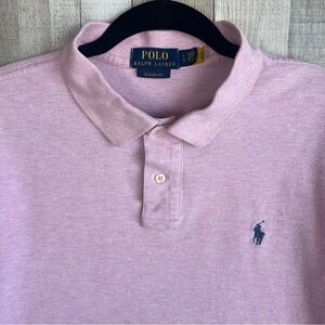 Polo Ralph Lauren Classic Fit Polo Shirt Cotton Casual Heather Pink Size Large